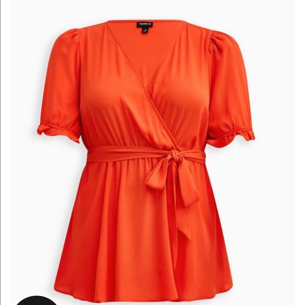 torrid sz 2X peplum tie waist blouse NEW with tags